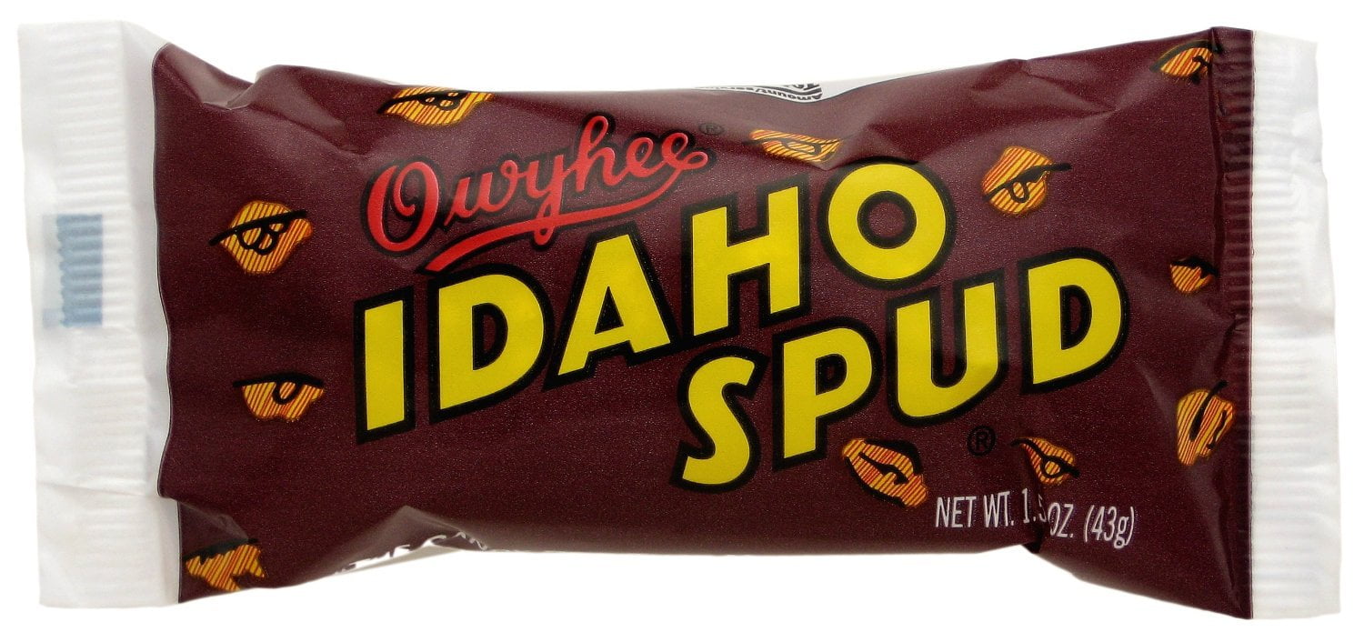 Box of Famous Idaho Spud Chocolate Candy Bars Full Size Bar, Bulk