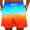thumbnail image 6 of IYTR Mens Shorts Casual Elastic Waist Drawstring Beach Shorts with Pockets Lightweight Gradient Color Summer Casual Shorts Multicolor_B XXL, 6 of 7
