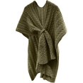 thumbnail image 1 of LinYooLi Poncho Cape Élégant pour Femmes - Croisé devant Couleur Unie - Cardigan Tricoté, 1 of 4