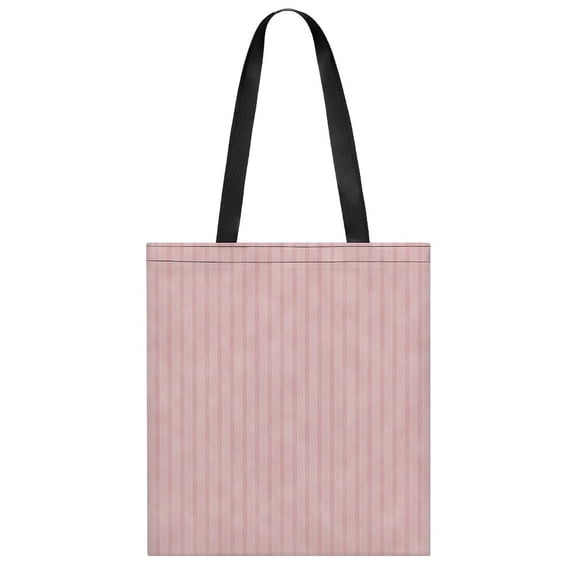 Full Print Handbag 13.8×15.7in Lightweight Large Capacity Design Can Be Reused For Daily Shopping Pink Stripes