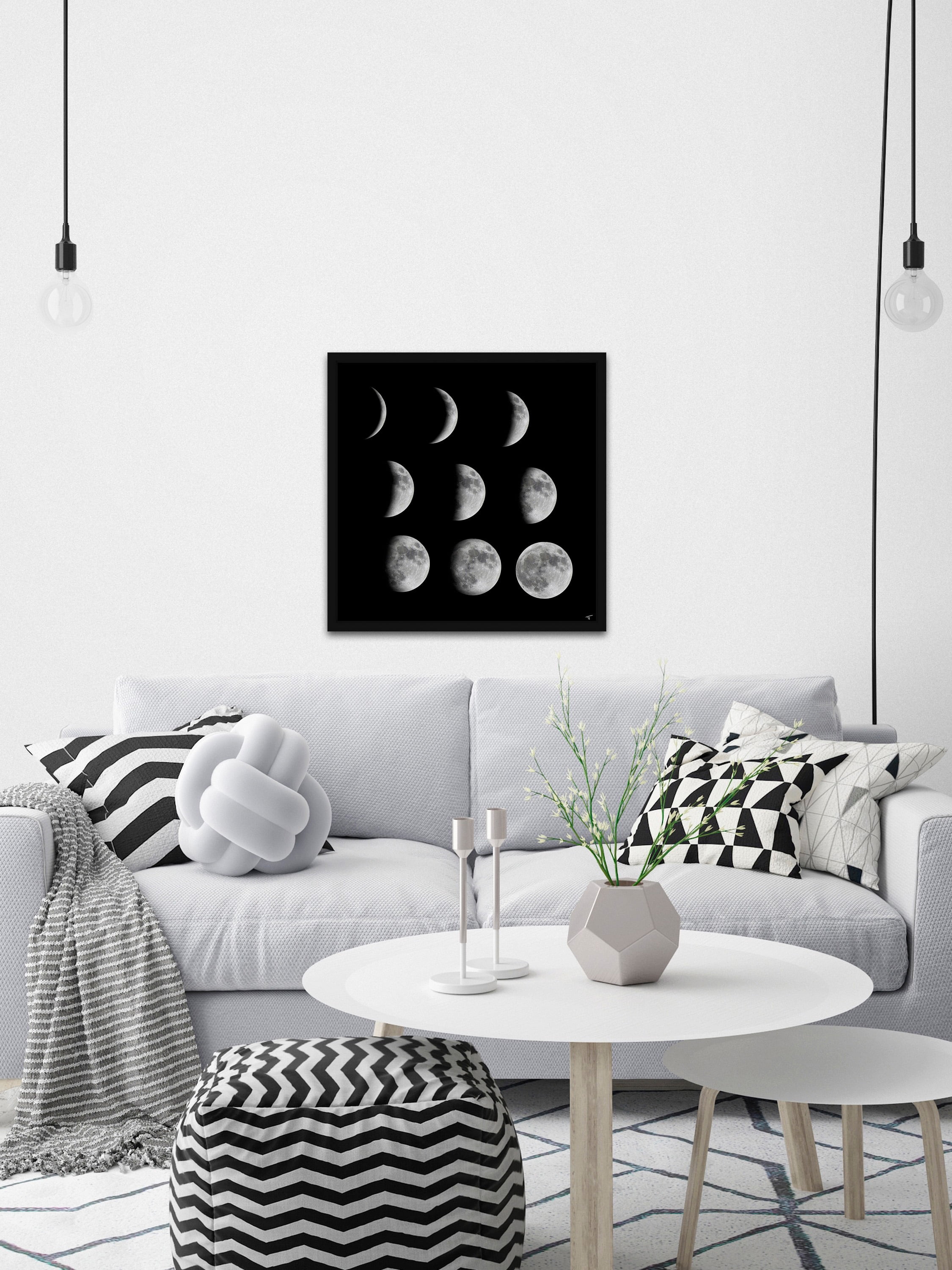 Marmont Hill Phases of the Moon III Framed Wall Art, 18" x 18"