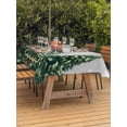 thumbnail image 2 of Outdoor Tablecloth with Umbrella Hole and Zipper, Grey Christmas Rectangle Table Cloth 60x84 Inch Waterproof Tablecloth, Snowflake Xmas Christmas Tree Picnic Table Cover for Patio Camping, 2 of 7