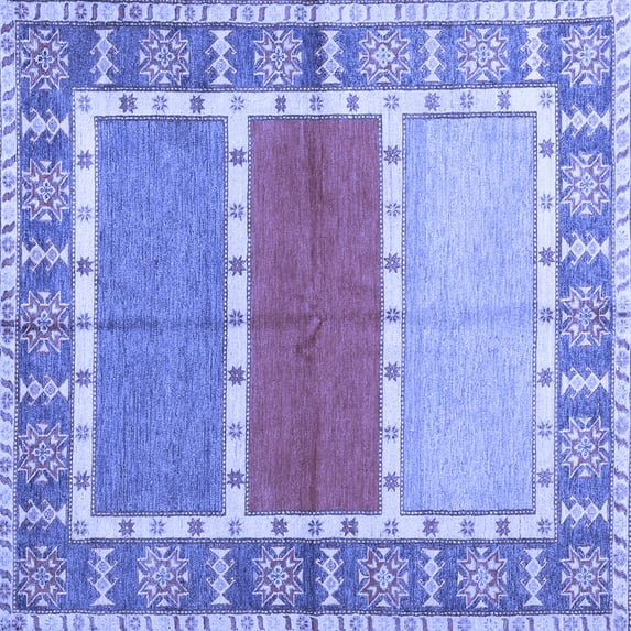 Ahgly Company Indoor Square Southwestern Blue Country Area Rugs, 3' Square