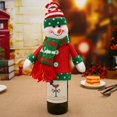 thumbnail image 5 of Decoración navideña de dibujos animados de punto de muñeco de cabeza grande, juego de botellas de vino, juego de champán de Papá Noel, 5 of 5