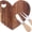 Acacia Color, variant on Heart Cheese Board Solid Wood Mini Charcuterie Board, Valentines Day Party Supplies for Cheese Serving Appetizers Desserts with Cutter and Fork 8.26X7.08In