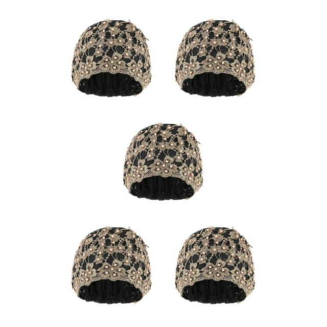 ZheElen Bonnet Femme Floral Chapeau Chimio Cancer Noir 5Set