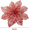 thumbnail image 3 of Paquete de 36 adornos de flores navideñas, adornos para árbol de Navidad con purpurina y flores de Pascua, púas de flores artificiales de seda de 4 pulgadas para guirnaldas navideñas, 3 of 5