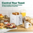 thumbnail image 4 of BELLA 2 Slice Toaster with Auto Shut Off - Extra Wide Slots & Removable Crumb Tray and Cancel, Defrost & Reheat Function - Toast Bread, Bagel & Waffle, White, 4 of 5
