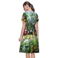 thumbnail image 7 of Lsque Pikmin Print Women's Casual Dress T-Shirt Summer Short Sleeve Scoop Neck Swing Dresses, 7 of 7