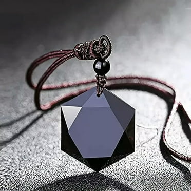 HOOUN Natural Obsidian Hexagram Star Of David Healing Crystal Energy Protection Stone