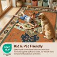 thumbnail image 4 of Design&I 8'x10' Washable Area Rug Orange Navy Symmetrical Geometric Floral Design Elegant Symmetry with Botanical and Motifs for Living Room, Family Extra Large Skid-Resistant Low Profile, 4 of 7