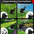 thumbnail image 5 of Cordless String Trimmer, HDJ 42V 48-in Telescopic Electric Weed Wacker on Wheels, Grass Trimmer with 4 Types Blades and 2 Battery Powered for Garden, Yard, Black, 5 of 11