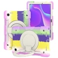 thumbnail image 2 of ELEHOLD Military Grade Shockproof Case For Samsung Galaxy Tab A8 10.5 (2022), Heavy Duty Protection Ring Stand Cover, Adjustable Angel, Detachable Shoulder Strap, Pencil Holder, Colorful Purple, 2 of 11