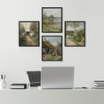 thumbnail image 3 of PixonSign Framed Wall Art Charming European Cottage Scenes Prints, Set of 4 Rustic Village Landscape Paintings, Minimalism Wall Décor, Adhesive Canvas Poster for Home Decor - 8"x10" Black, 3 of 5