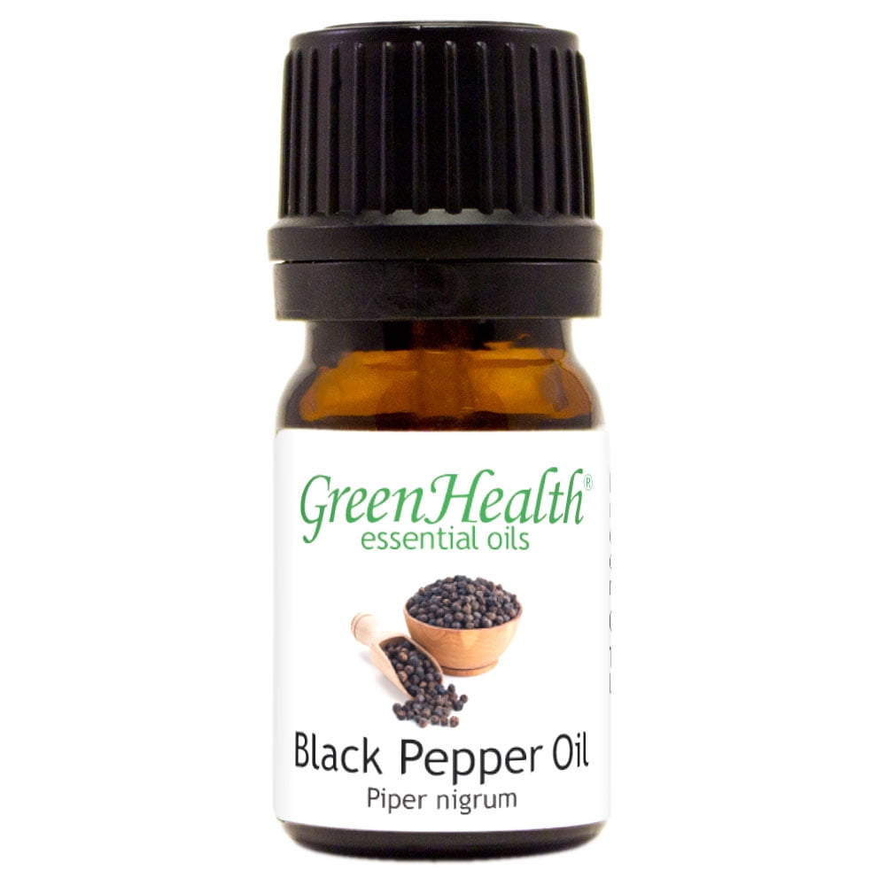 Black Pepper Essential Oil 1/6 fl oz (5 ml) Glass Bottle w/ Euro