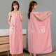thumbnail image 2 of Toalla de baño para mujer y adultos, bata de baño lavable de estilo largo, absorbente de agua, algodón puro, falda de pelo seco, 2 of 6