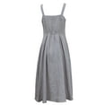 thumbnail image 2 of Amazhiyu Womens Pure Linen Dresses Summer Sleeveless V Neck A Line Swing Beach Midi Dress, 2 of 6