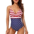 thumbnail image 1 of Charmo Swimsuits for Women Scalloped Padded High Cut One Piece Monokinis Bathing Suits, 1 of 6