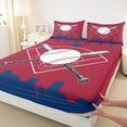 thumbnail image 4 of Erosebridal Cartoon Sports City Queen Sheet Sets, Est Sleep Baseball Bed Set, 4 Pieces, 4 of 5