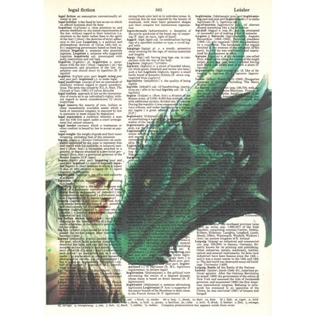 Dragon Art Poster - Art N Wordz Game of Thrones Dragon Queen Daenerys Targaryen Upcycled Dictionary Sheet Pop Art Wall or Desk Art Print Poster