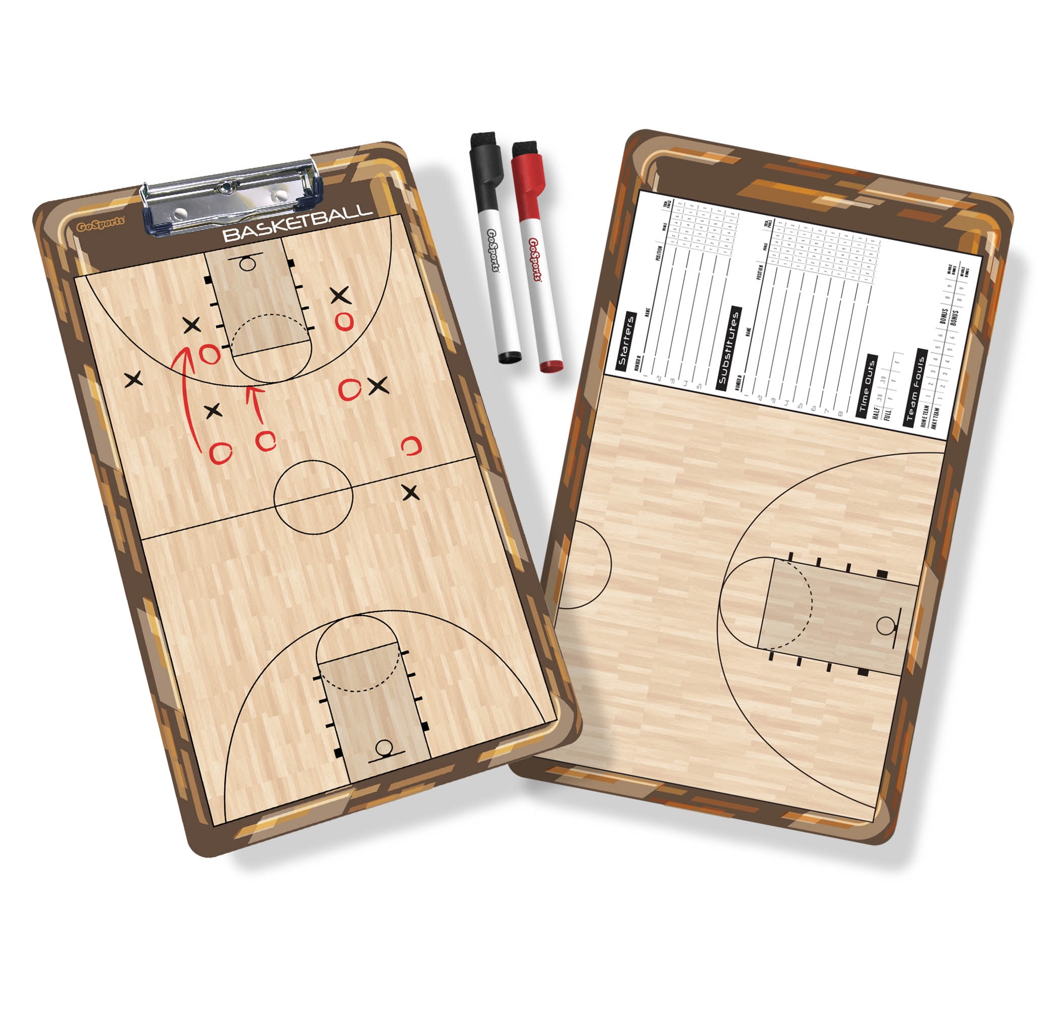 GoSports Basketball Coaches Boards 2 Sided Premium Dry Erase