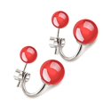 thumbnail image 3 of 1 Paire de Boucles d'Oreilles en Agate pour Femmes, Boucles d'Oreilles pour Filles, Mariage, Fête, Perles Rondes, 3 of 8