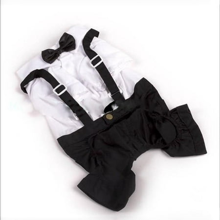 Pet Dog Tuxedo Bow Tie Clothes Wedding Suit Puppy Costumes Apparel