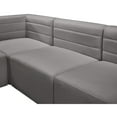 thumbnail image 4 of Meridian Furniture Quincy Grey Velvet Modular Sectional, 4 of 14