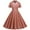 Pink, variant on Miluxas Women Notch Lapel Vintage V-Neck Cocktail Swing Dress 50s 60s Button up Prom Midi Evening Dress Red 10(XL)