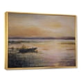 thumbnail image 3 of Designart 'Pastel Boat Sunset Over The Lake' Nautical & Coastal Framed Canvas Wall Art Print, 3 of 5