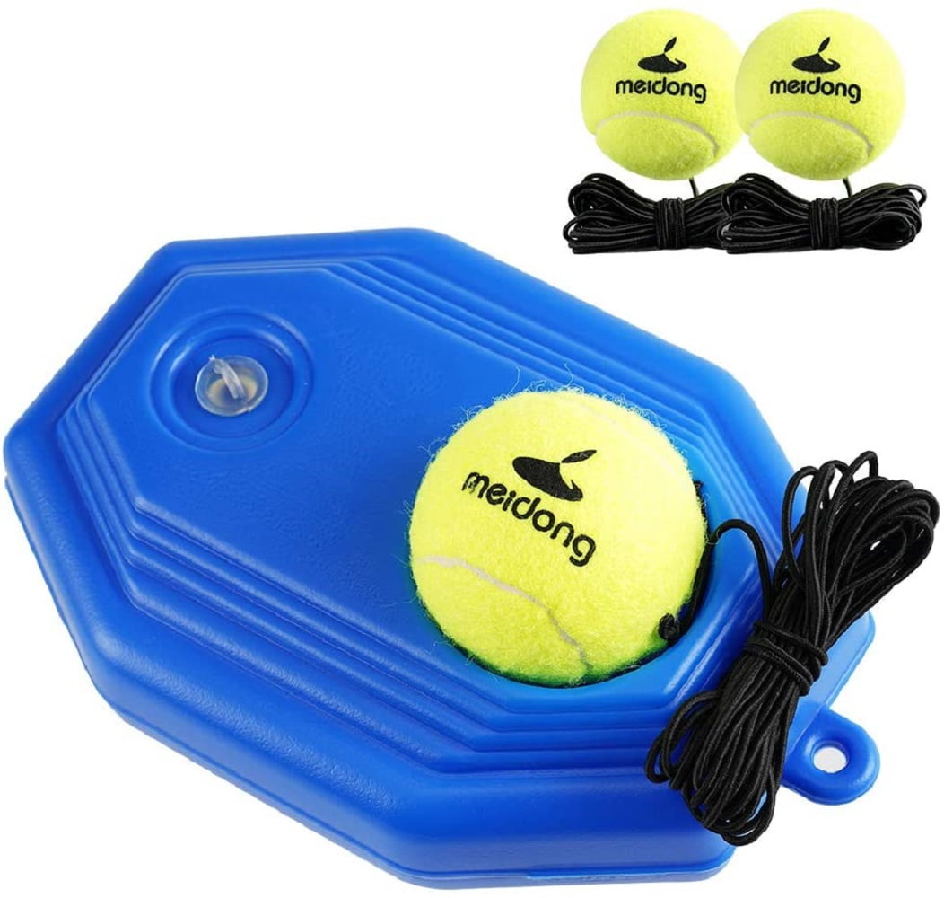 Borstu tennis baseboard tennis ball trainer self study tennis rebound power base with rope tennis ball for beginners children adults 