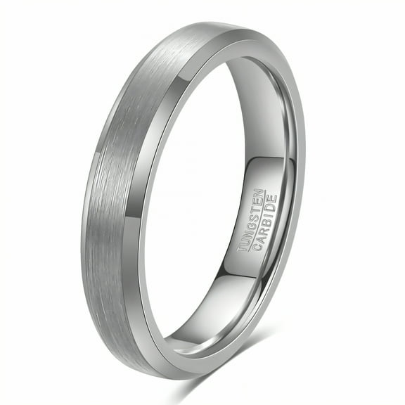 DESIGNICE Tungsten Rings for Men,Crisp Contours Mens Wedding Band,Snug Fit Groove Ring