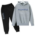 thumbnail image 1 of Trapstar Ensembles de Chandails à Capuchon pour Enfants, Chandails Graphiques à Manches Longues pour Garçons et Filles, Coupe Ample, Chandails Trapstar Style Rue à Enfiler + Pantalons de Survêtement, Ensemble pour Enfants de 2 Pcs, Ensembles de Chandails Classiques (Gris, 100), 1 of 4