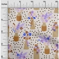 thumbnail image 2 of oneOone Georgette Viscose Rust Brown Fabric Floral Vase With Geometrical Sewing Fabric By The Yard Printed Diy Clothing Sewing Supplies 42 Inch Wide, 2 of 4