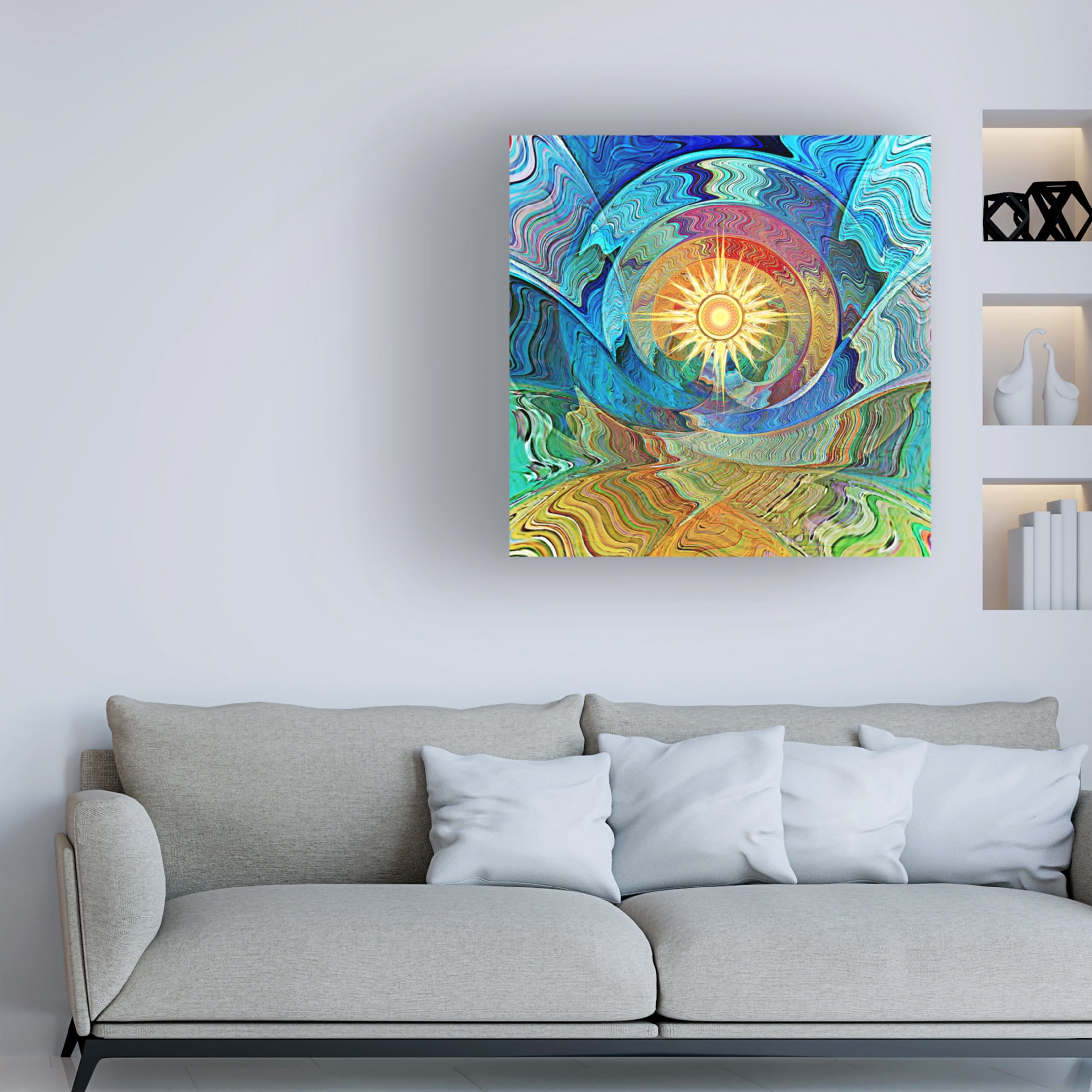 Canvas Wall Art - David Manlove 'Native Sun 2' Wall Art for Living Room, Bedroom, or Office Décor by Trademark Fine Art - 14 x 14 Inches