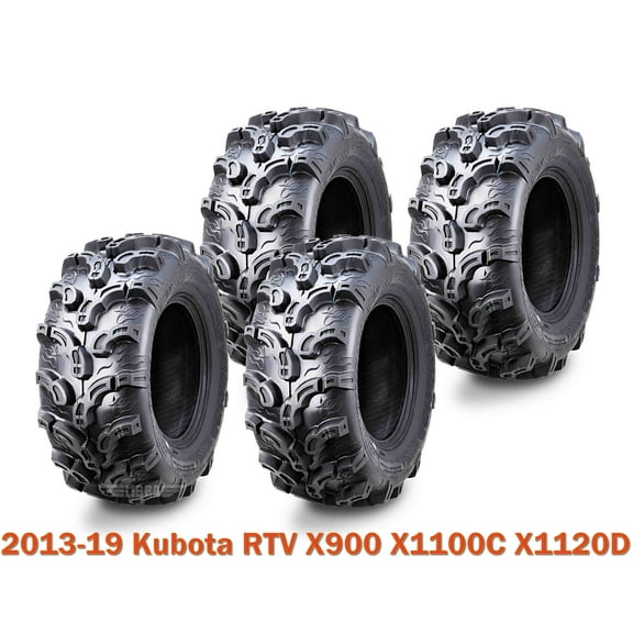 2013-19 Kubota RTV X900 X1100C X1120D Complete Set ATV tires 25x10-12 Super Mud