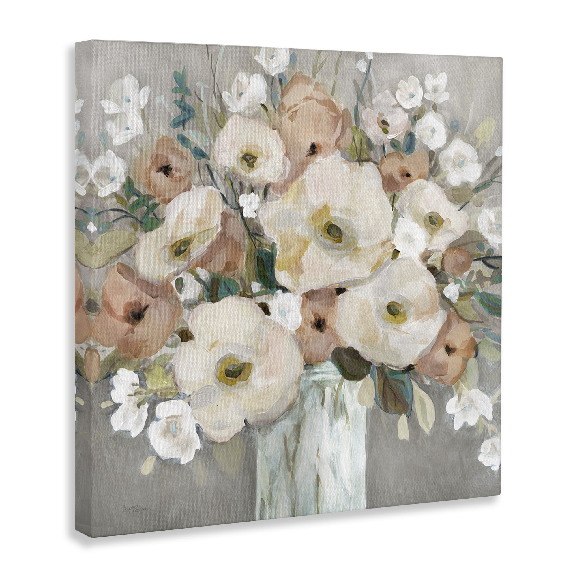 Stupell Industries Bouquet of Pastels Botanical & Floral Painting Gallery Wrapped Canvas Art Print Wall Art, 17 x 17