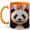 Orange, variant on Jeweled Panda Coffee Mug, Panda Bear Mug, Ceramic 11 oz