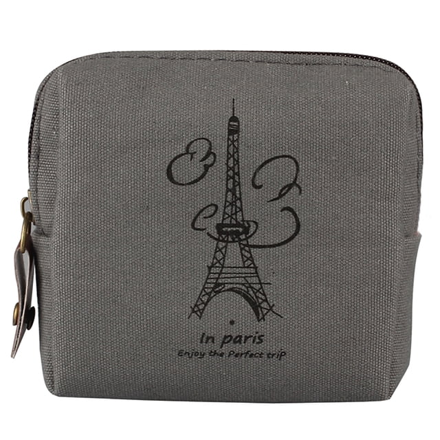 Coofit Portefeuille à Fermeture Éclair Mode Rétro en Lin Porte-Monnaie Sac à Argent pour Femmes