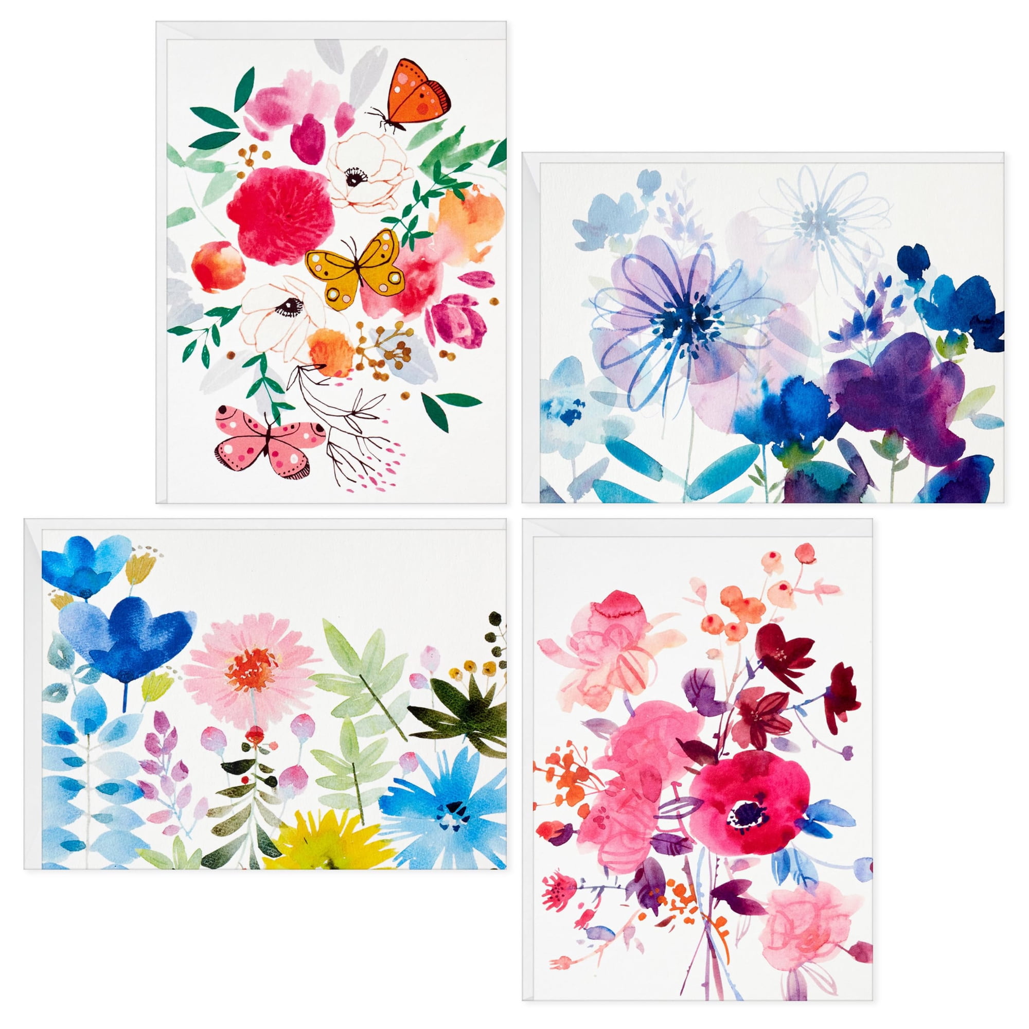 Hallmark Blank Cards with Envelopes 48 Pack Assorted Painted Floral Design Note Cards Premium Heavy Paper Blank Greeting Cards for Handwritten Notes Thank You Birthday & All Occasion Messages