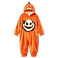 thumbnail image 6 of YUEHUA Adult Hooded Zip Front Onesie, Unisex Pumpkin Face Print Halloween Sleep Jumpsuit, Loose Comfort One Piece Nightwear for Men Women, 6 of 8