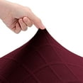thumbnail image 5 of Stretch Rhombic Geometric Wingback Chair Covers Slipcover - Reusable Arm Chair Protector Cover for Dining Room (Wine Red, Set of 2), 5 of 14