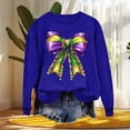 thumbnail image 4 of Xuyuer Women's Carnival Printed Long Sleeved Round Neck Mardi Gras Sweatshirt Carnival Outfits Women Carnival Sweatshirts Fat Tuesday Fashionable Pullover Tops, 4 of 6