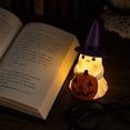 thumbnail image 7 of Halloween Night Light Witch Hat Ghost Resin 5.1in Warm LED Tabletop Ornament by OVFUIZ, 7 of 7