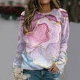 thumbnail image 2 of Women'S Print Loose Pullover Tops Round Neck Casual T Shirt Long Sleeve Hoodless Sweatshirt, 2 of 4