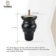 thumbnail image 5 of 4 Inch / 10 cm Wooden Furniture Legs,TCHOSUZ Bun Feet with 5/16 inch Bolt,Modern Mid-Century Sofa Couch Feet Furniture Replacement Legs for DIY Cabinet Cupboard Chair Ottoman Set of 4 Black, 5 of 6