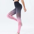 thumbnail image 3 of Gibobby Pantalones de yoga Pantalones de yoga largos con degradado delgado para mujer Pantalones de fitness de yoga de cintura alta sin rastro Pantalones(Rosa， S), 3 of 5
