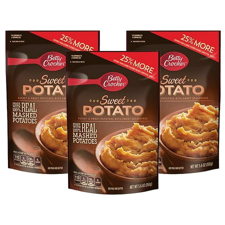 (3 Pack) Betty Crocker Homestyle Sweet Potato Potatoes, 5.6 (Best Store Bought Mashed Potatoes)