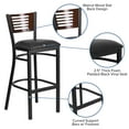 thumbnail image 5 of Flash Furniture HERCULES Series Black Slat Back Metal Restaurant Barstool - Walnut Wood Back, Black Vinyl Seat, 5 of 12