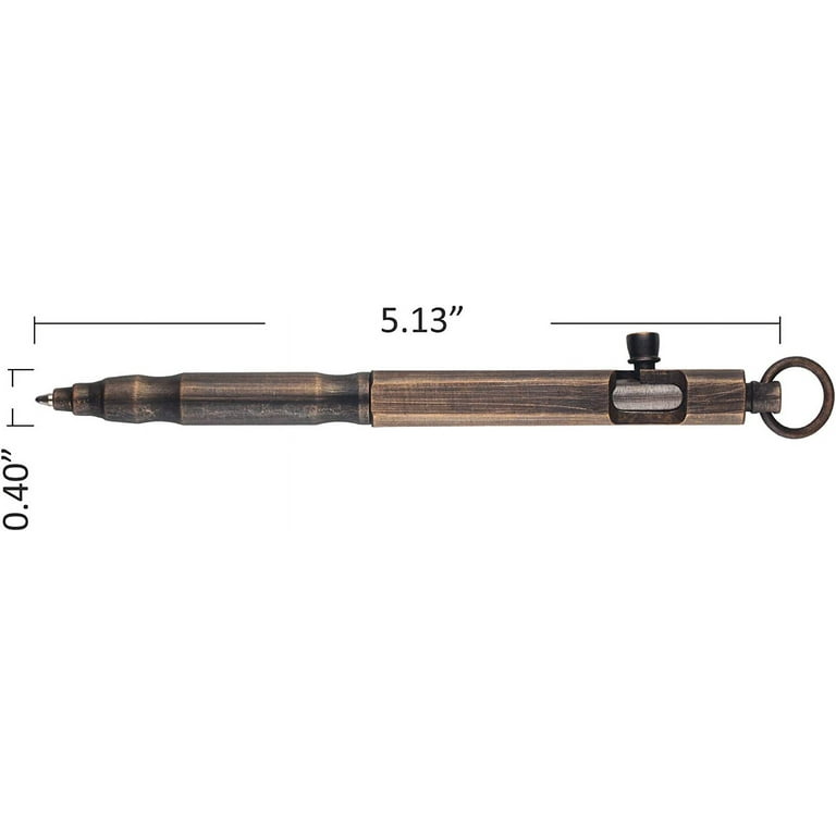 SMOOTHERPRO Solid Brass Bolt Action Pen Square Shape for Tremor Parkinson  Arthritic Pocket Business EDC Signature Color Bronze(BR631) 
